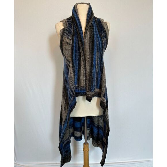 Anthropologie Moth Boho Bohemian Blue Gray Ombre Long Cardigan Size M/L - Picture 5 of 7